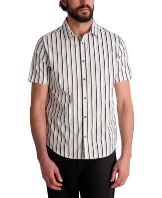 KARL LAGERFELD PARIS - Men's Short Sleeve Striped Button-Front Shirt