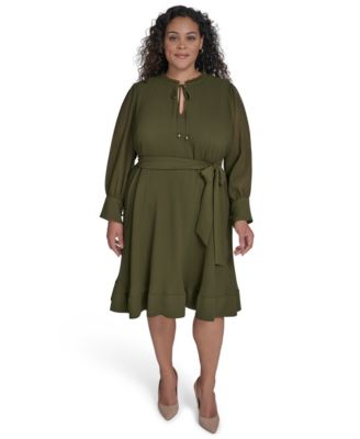 Eliza J - Plus Size Pleated Chiffon Dress