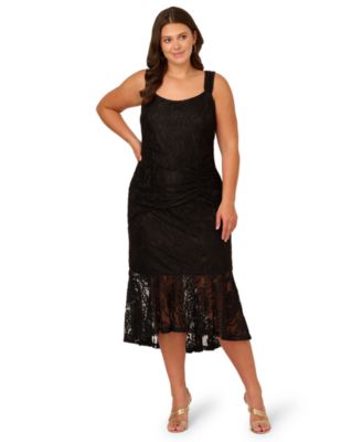 Aidan by Adrianna Papell - Plus Size Lace Midi Dress