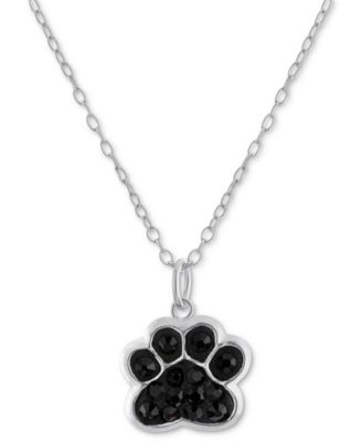 Giani Bernini - Crystal Pav&eacute; Pawprint 18" Pendant Necklace in Sterling Silver