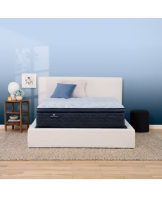 Serta - Perfect Sleeper Blue Lagoon Night 14" Plush Pillow Top Mattress Set, Queen