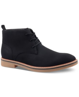 Club Room - Men's Faux-Leather Lace-Up Chukka Boots