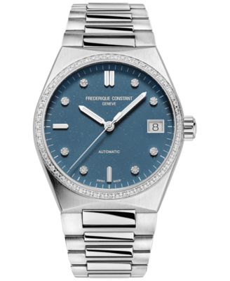 Frederique Constant - Women's Swiss Automatic Highlife Diamond (5/8 ct. t.w.) Stainless Steel Bracelet Watch 34mm