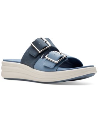 Clarks - Women's Drift Buckle Slip-On Slide Wedge Sandals