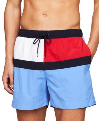 Tommy Hilfiger - Men's Long Drawstring Flag 7" Swim Trunks