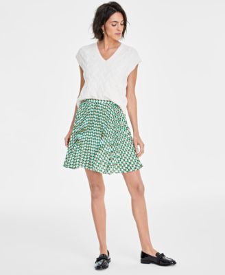 On 34th - Women's Pleated Pull-On Mini Skirt
