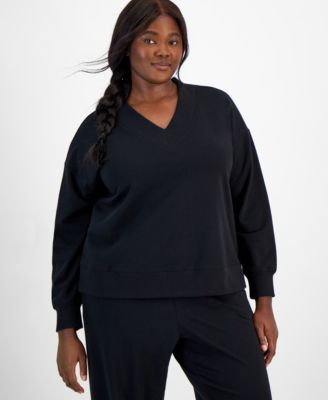 ID Ideology - Plus Size V-Neck Sweatshirt