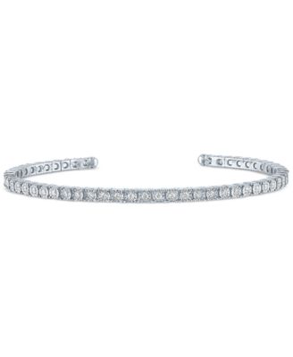 Forever Grown Diamonds - Lab-Grown Diamond Flexible Cuff Bangle Bracelet (1/2 ct. t.w.) in Sterling Silver