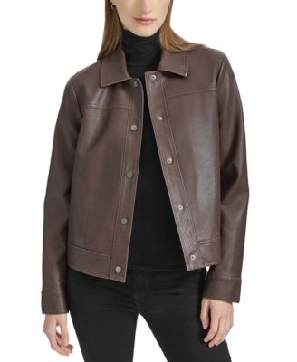 Marc New York - Women's Faux-Leather Trucker Jacket