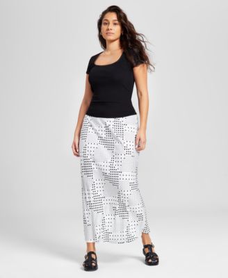 And Now This - Women's Printed Maxi Slip Skirt, Exclusively at Macy's