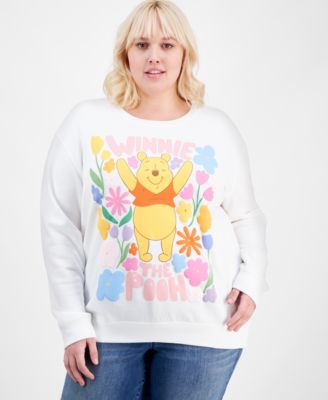 Disney - Trendy Plus Size Winnie The Pooh Graphic Fleece Sweatshirt