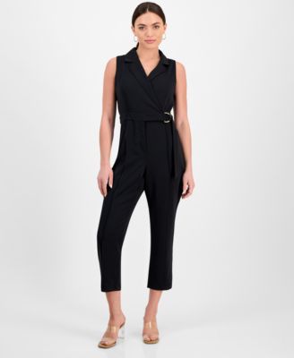I.N.C. International Concepts - Petite Sleeveless Notch-Lapel Jumpsuit
