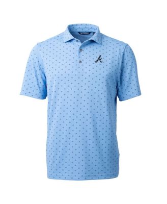 Cutter & Buck - Men's Light Blue Atlanta Braves Virtue Pique Tile Print Polo