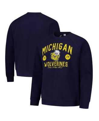 League Collegiate Wear - Men's  Navy Michigan Wolverines Bendy Arch Essential 2.0 Pullover Sweatshirt
