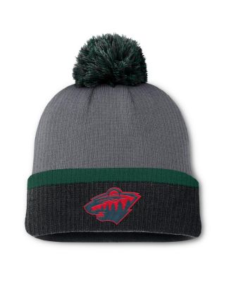 Fanatics - Women's Charcoal Minnesota Wild Cuffed Knit Hat with Pom