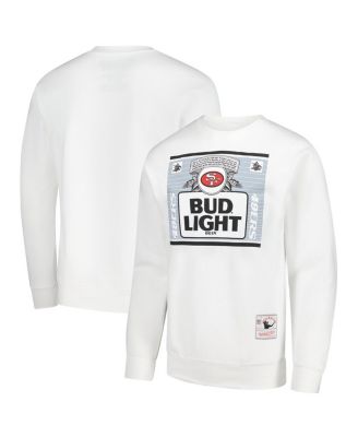 Mitchell & Ness - Men's x Bud Light White San Francisco 49ers The Crest Pullover Sweatshirt