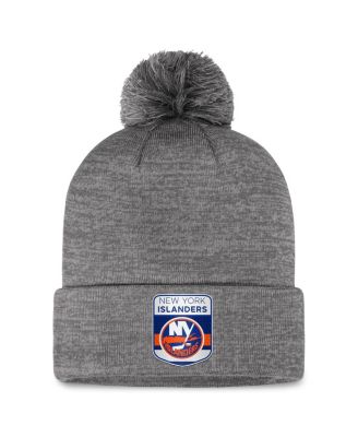 Fanatics - Men's Gray New York Islanders Authentic Pro Home Ice Cuffed Knit Hat with Pom