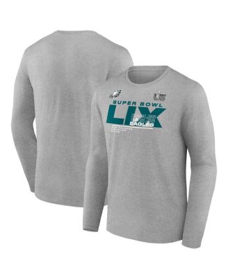Fanatics - Men's Heather Gray Philadelphia Eagles Super Bowl LIX Big Tall Quick Pass Long Sleeve T-Shirt
