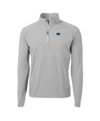 Cutter & Buck - Men's Silver Florida Gators Adapt Eco Knit Hybrid Quarter-Zip Pullover Top