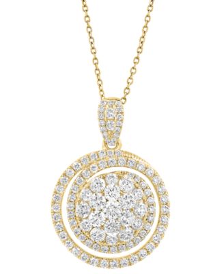EFFY Collection - Lab Grown Diamond Spiral Cluster 18" Pendant Necklace (2-5/8 ct. t.w.) in 14k Gold
