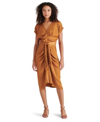 Steve Madden - Women's Bruno Tie-Waist Button-Front Dress