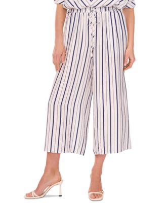 Sam & Jess - Women's Striped Cropped Tie-Waist Pants