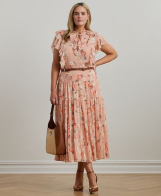 Lauren Ralph Lauren - Plus Size Floral Blouse & Tiered Skirt