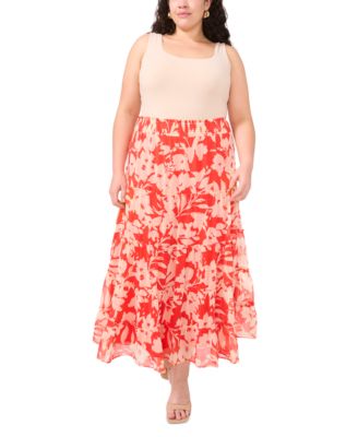 Vince Camuto - Plus Size Tiered Smocked-Waist Maxi Skirt