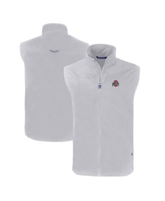 Cutter & Buck - Men's Gray Ohio State Buckeyes Primary Logo Charter Eco Full-Zip Vest