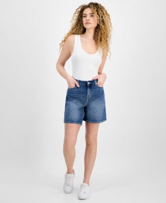 7 For All Mankind - Women's Cotton High-Rise Boy Shorts