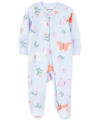 Carter's - Baby Girls Butterfly 2-Way-Zipper Cotton Sleep and Play Footed Coverall