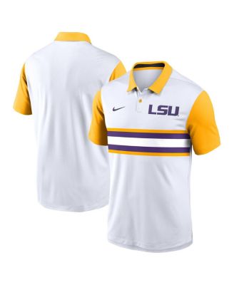 Nike - Men's White LSU Tigers Campus Pattern Vapor Performance Polo Shirt