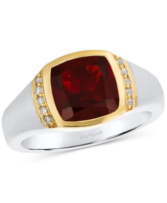 Le Vian - Men's Pomegranate Garnet (5-1/4 ct. t.w.) & Nude Diamond (1/5 ct. t.w.) Ring in Sterling Silver & 14k Gold