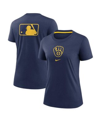 Nike - Women's Navy Milwaukee Brewers Authentic Collection Early Work Tri-Blend T-Shirt