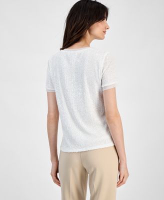 Anne Klein - Women's Sequined T-Shirt