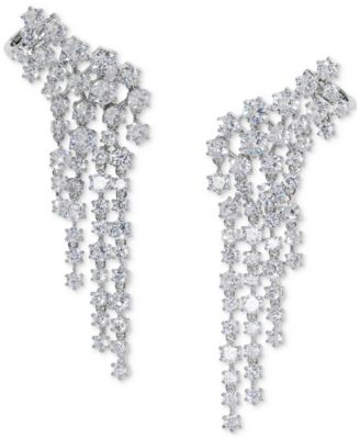 Eliot Danori - Silver-Tone Stone Climber Earrings