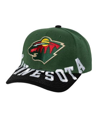 Mitchell & Ness - Men's Green/Black Minnesota Wild Underarch Two-Tone Pro Crown Snapback Hat