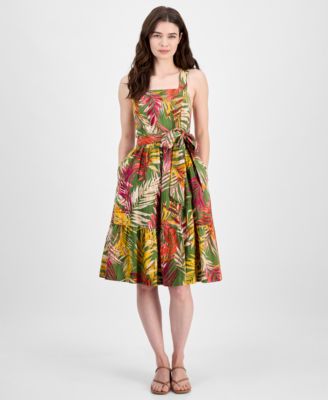 Anne Klein - Women's Printed Chiffon Fit & Flare Dress