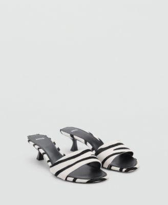 MANGO - Women's Zebra Hair Leather Sandals