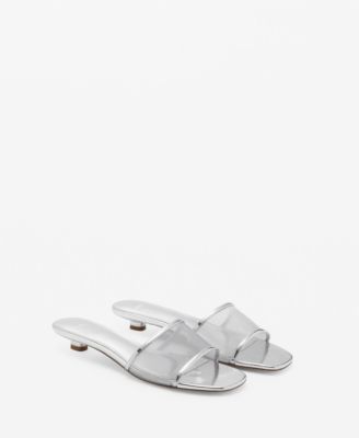 MANGO - Women's Mesh Strap Kitten Sandals