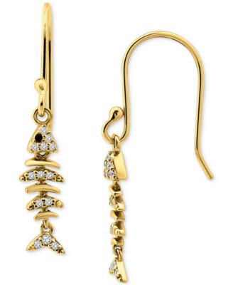 Giani Bernini - Pav&eacute; Fish Drop Earrings in 18k Gold-Plated Sterling Silver (also in Sterling Silver)