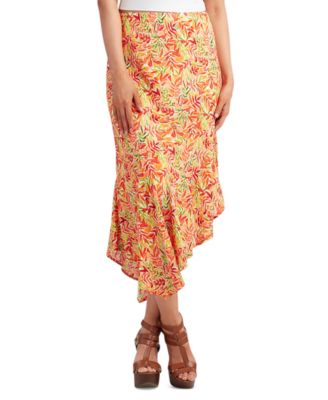 BCX - Juniors' Printed Linen-Blend Skirt