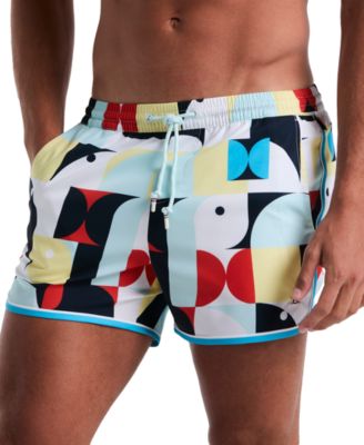 Original Penguin - Men's Dolphin Slim Fit Drawstring 4" Swim Trunks