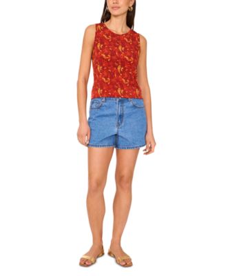 Vince Camuto - Women's Printed Keyhole Tank Top
