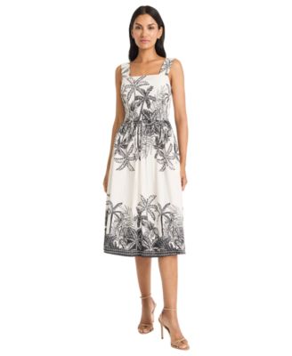 Maggy London - Women's Printed Sleeveless Midi Dress