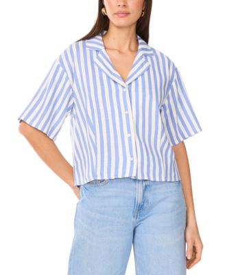 Vince Camuto - Women's Cropped Button-Down Shirt