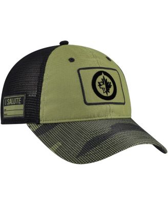 Fanatics - Men's Olive Winnipeg Jets Military Appreciation Trucker Adjustable Hat