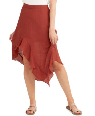 BCX - Juniors' Asymmetrical-Hem Gauzy Skirt