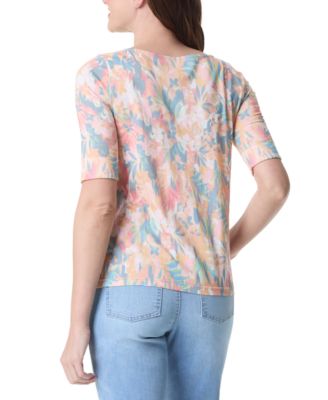 Gloria Vanderbilt - Women's Alanis Printed Boat-Neck T-Shirt
