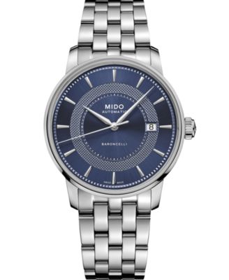 Mido - Men's Swiss Automatic Baroncelli Signature Stainless Steel Bracelet Watch 39mm